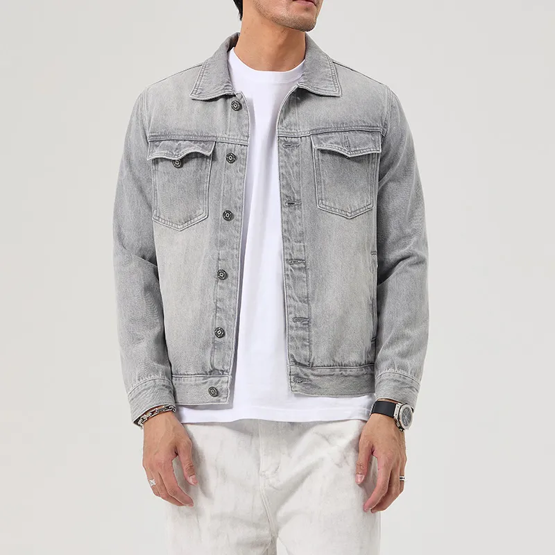 SANTASTIC Denim Jacket Men's Light Gray-4