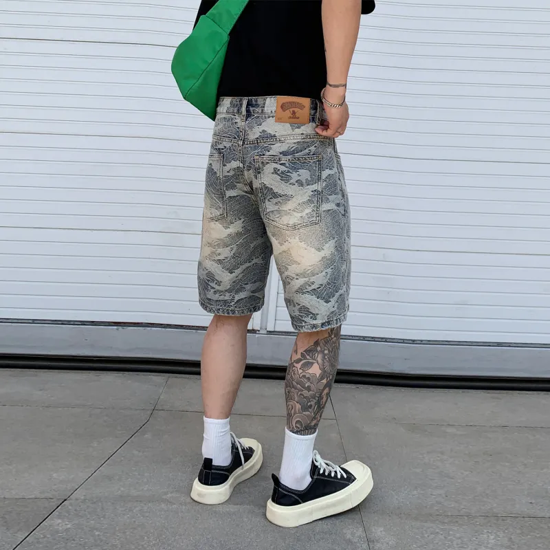 SANTASTIC Denim Shorts Men Blue-6