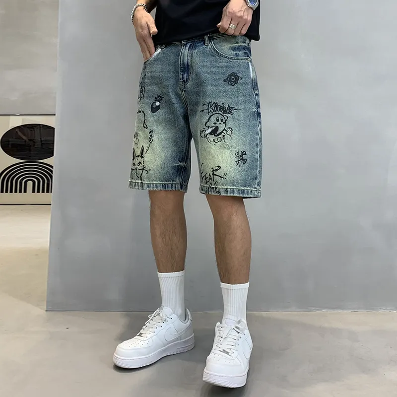 SANTASTIC Denim Shorts Men's Blue-5