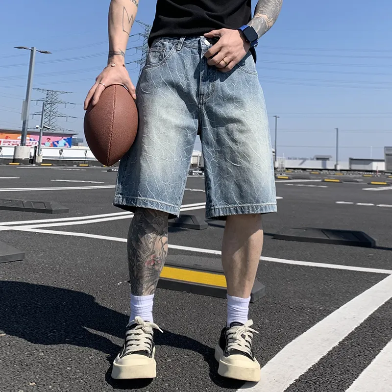 SANTASTIC Denim Shorts Men Blue-2