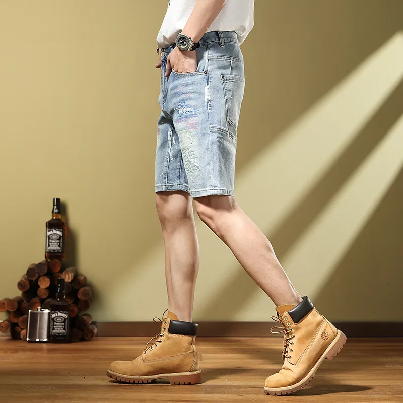 SANTASTIC Denim Shorts Unisex Blue-5
