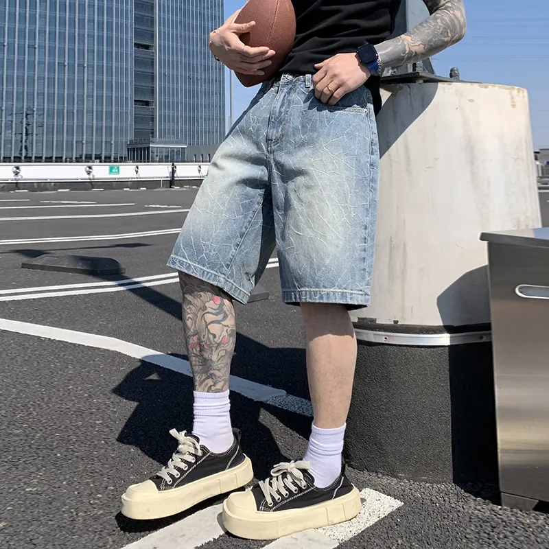 SANTASTIC Denim Shorts Men Blue-5