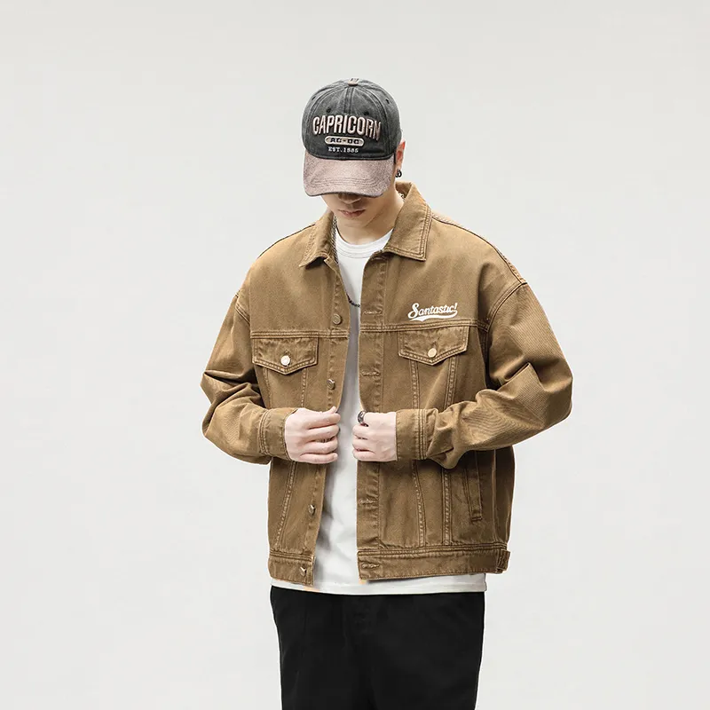 SANTASTIC Denim Jacket Men's Khaki-5