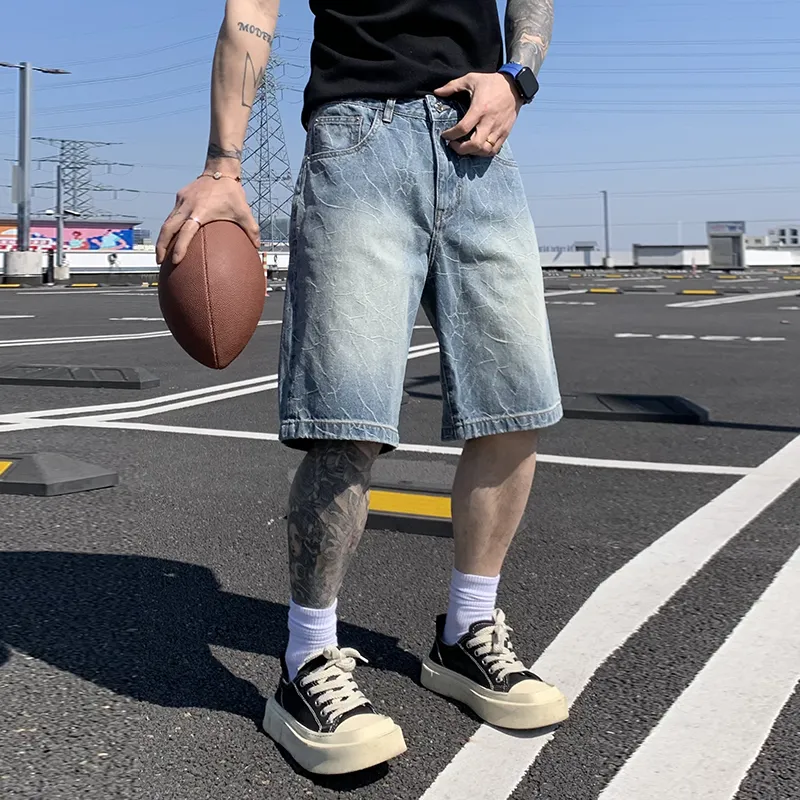 SANTASTIC Denim Shorts Men Blue-3