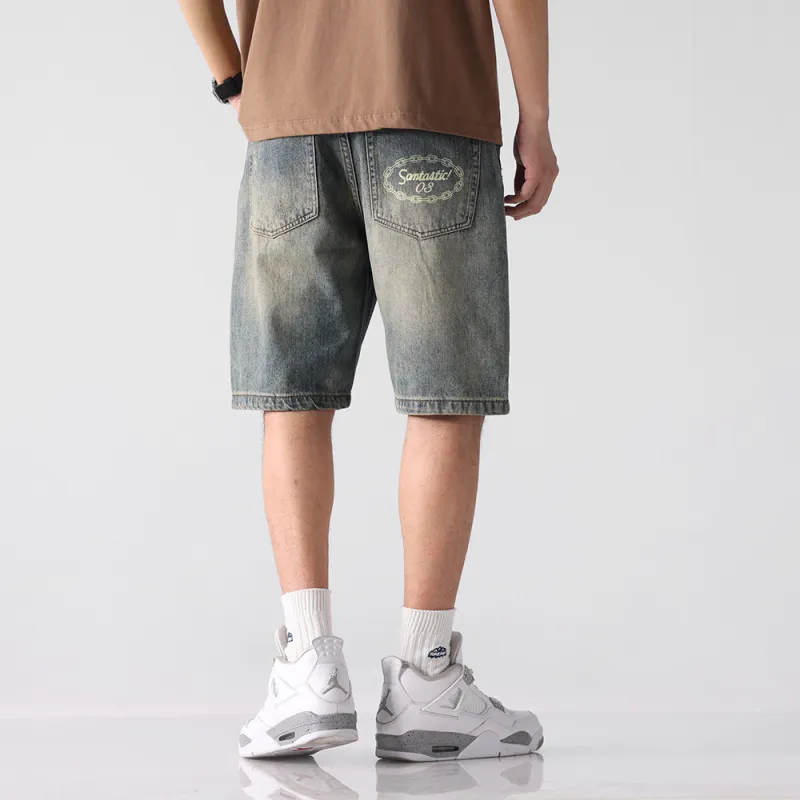 SANTASTIC Denim Shorts Men's Yellow Mud-5