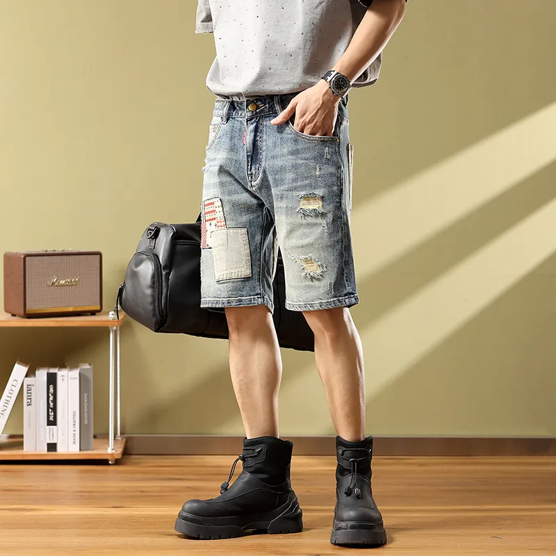 SANTASTIC Denim Shorts Men's Blue-5