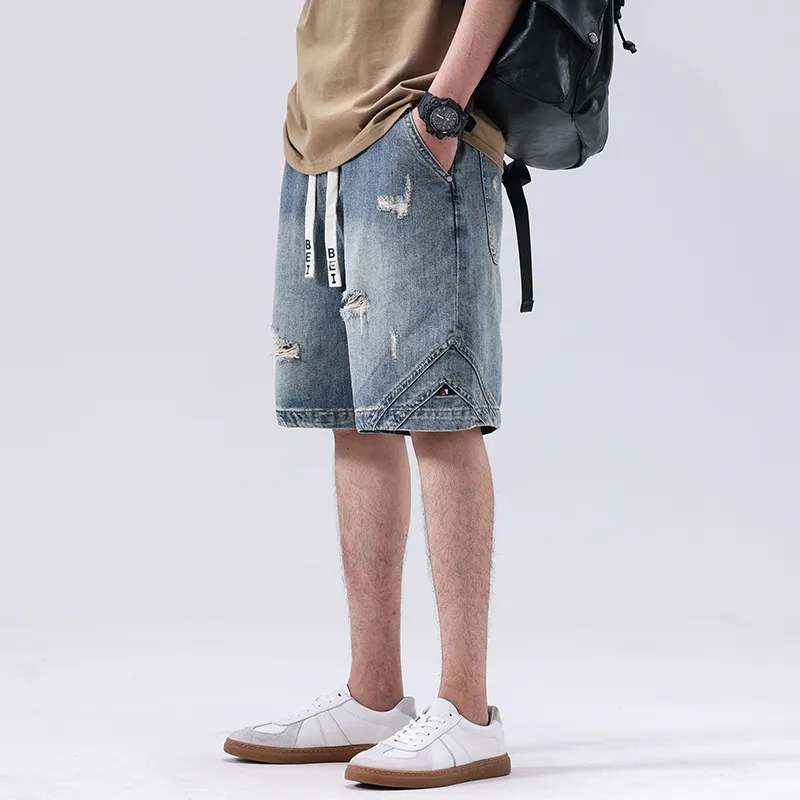 SANTASTIC Denim Shorts Men Blue-6