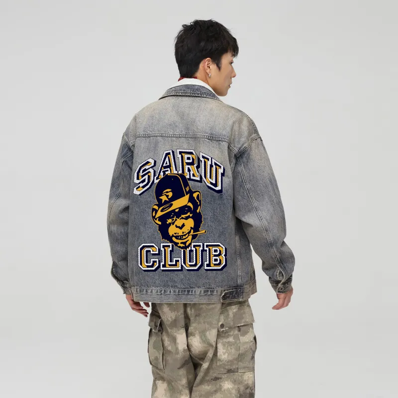 SANTASTIC Denim Jacket Men's Yellow Mud-4