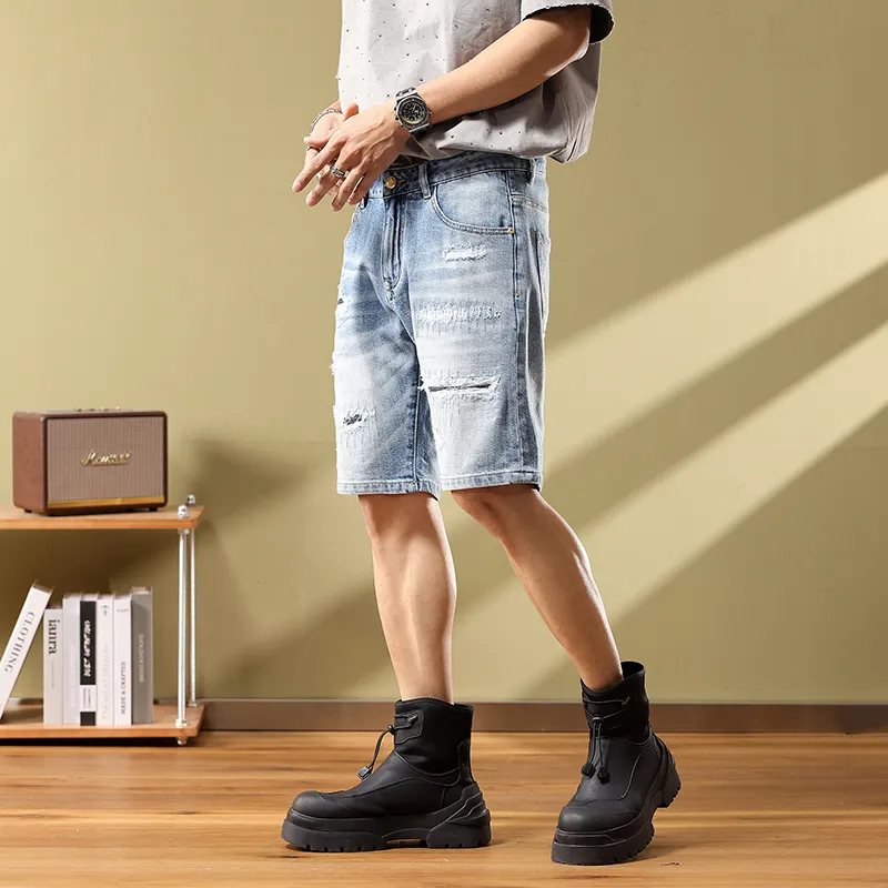 SANTASTIC Denim Shorts Men's Blue-5