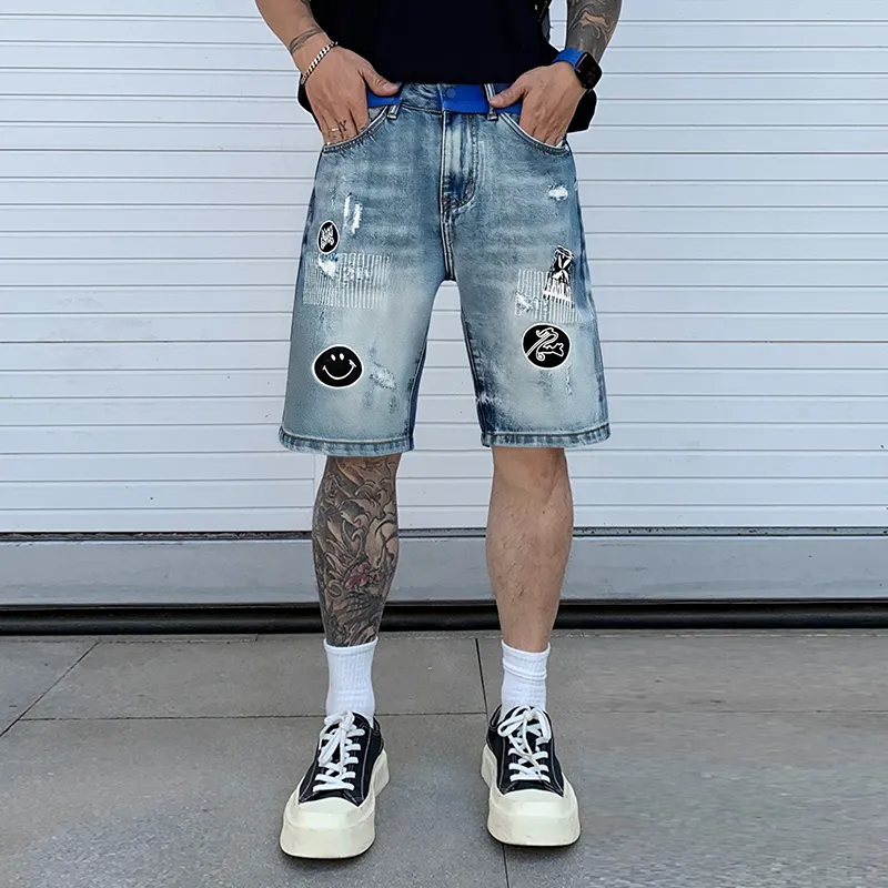 SANTASTIC Denim Shorts Men Blue-3