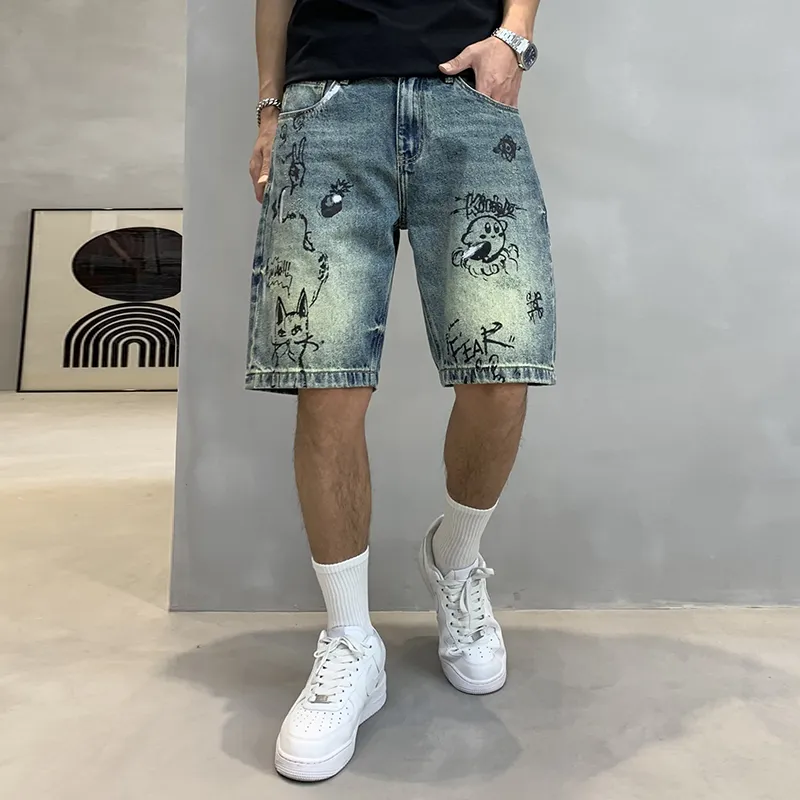 SANTASTIC Denim Shorts Men's Blue-3