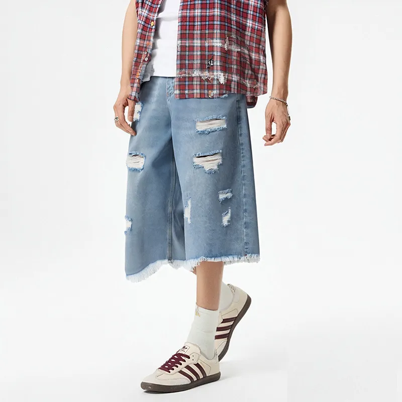 SANTASTIC Denim Shorts Men Blue-3