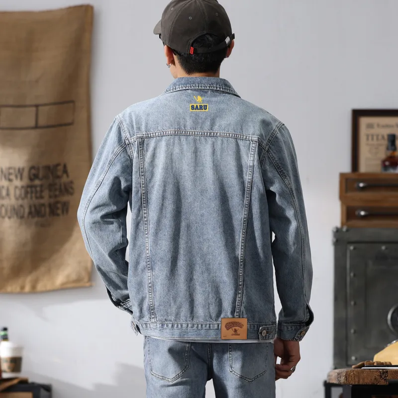 SANTASTIC Denim Jacket Men's Light Blue-3