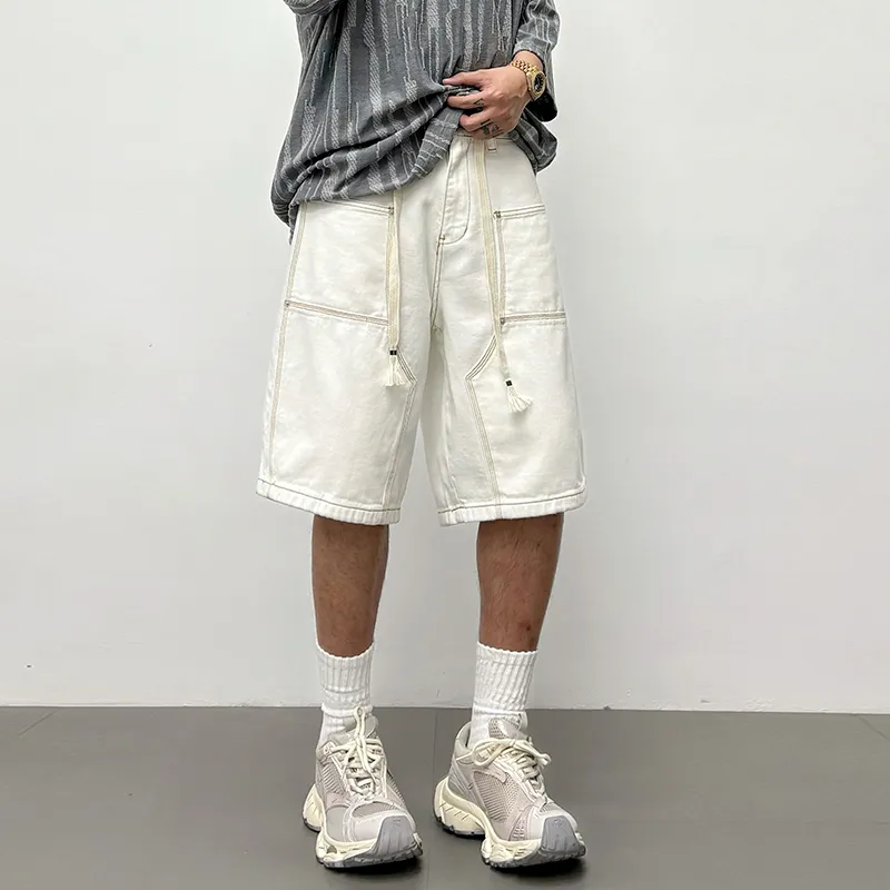 SANTASTIC Denim Shorts Unisex White-3