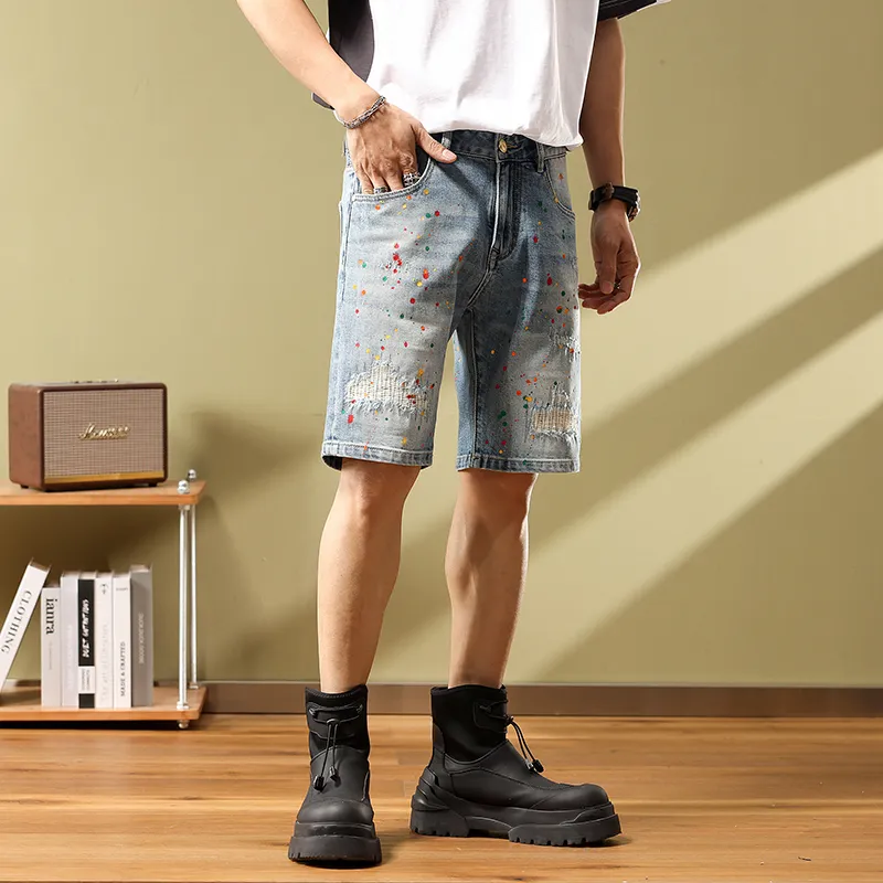 SANTASTIC Denim Shorts Men's Blue-4