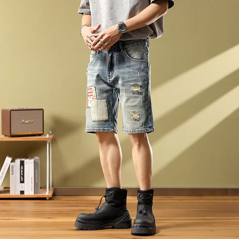 SANTASTIC Denim Shorts Men's Blue-4