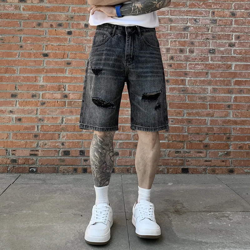 SANTASTIC Denim Shorts Men Black-3