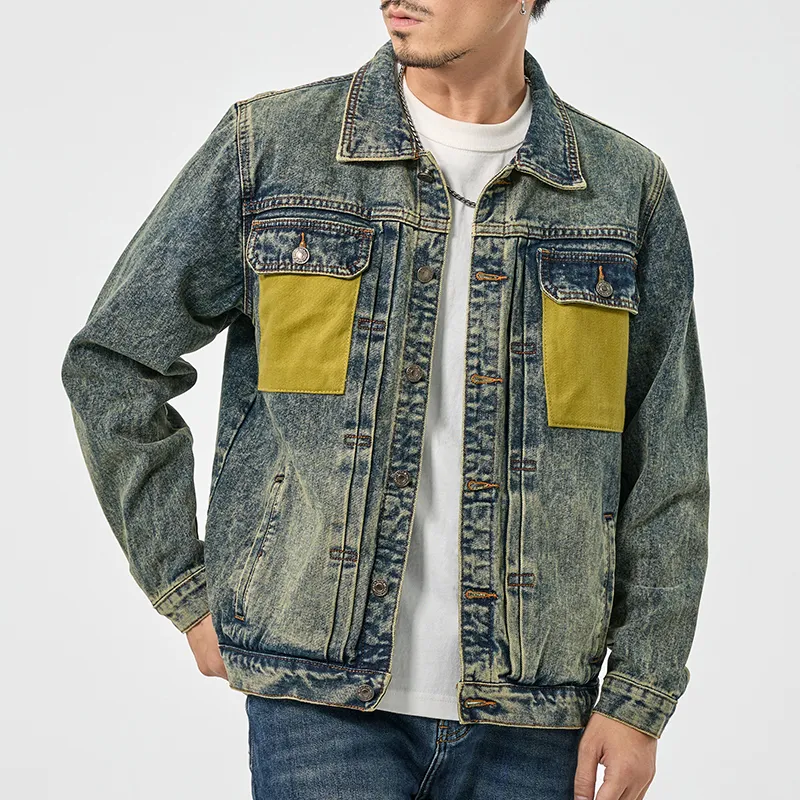 SANTASTIC Denim Jacket Men's Snowflake Blue-4