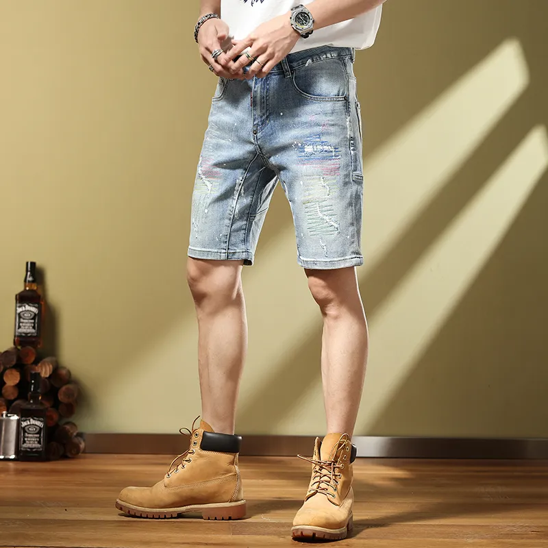 SANTASTIC Denim Shorts Unisex Blue-4