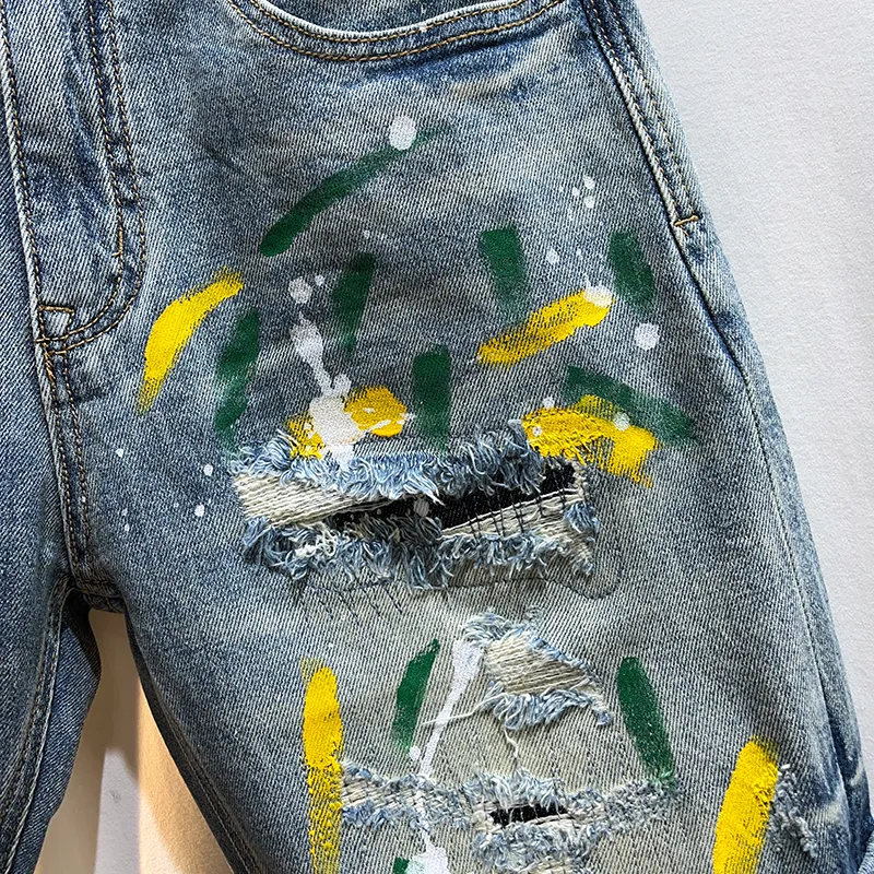 SANTASTIC Denim Shorts Men Blue-5