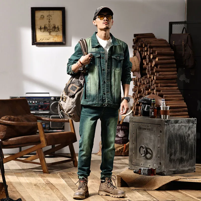 SANTASTIC Denim Jacket Men's Sapphire Green-3