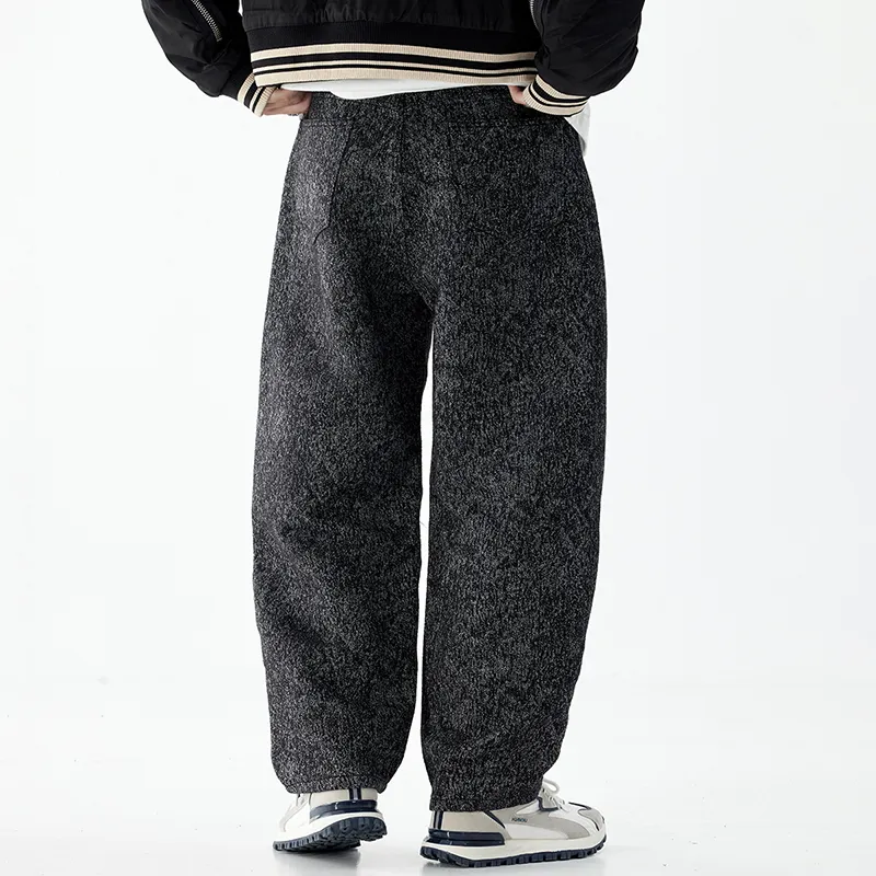 SANTASTIC Casual Pants Men's Snowflake Black-4