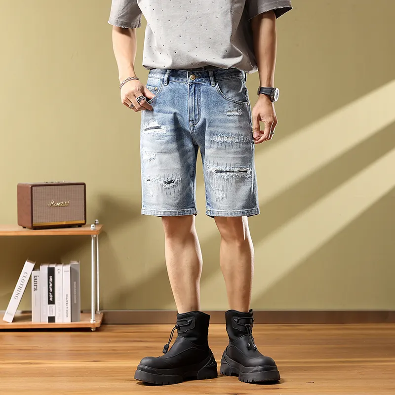 SANTASTIC Denim Shorts Men's Blue-2