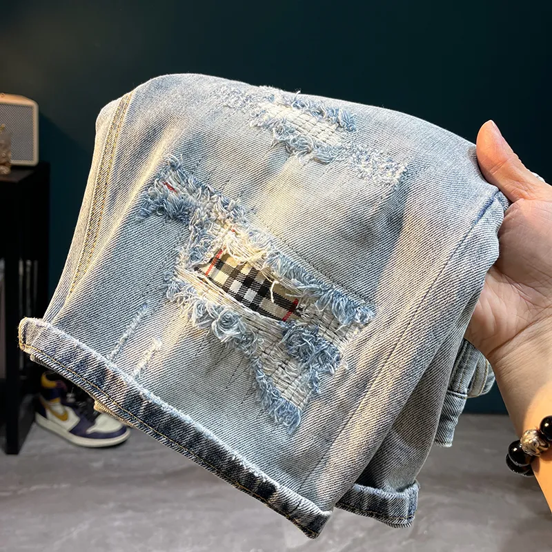 SANTASTIC Denim Shorts Men Blue-6