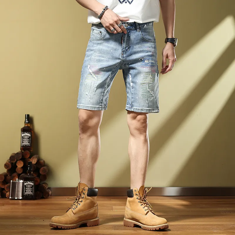 SANTASTIC Denim Shorts Unisex Blue-3
