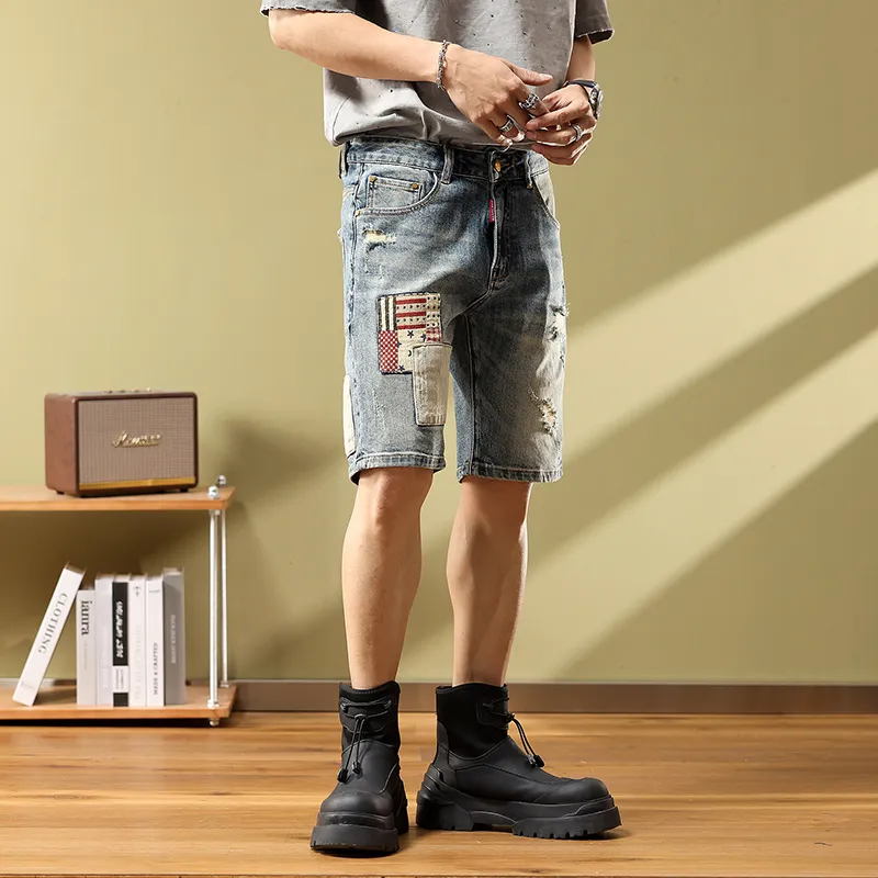 SANTASTIC Denim Shorts Men's Blue-3