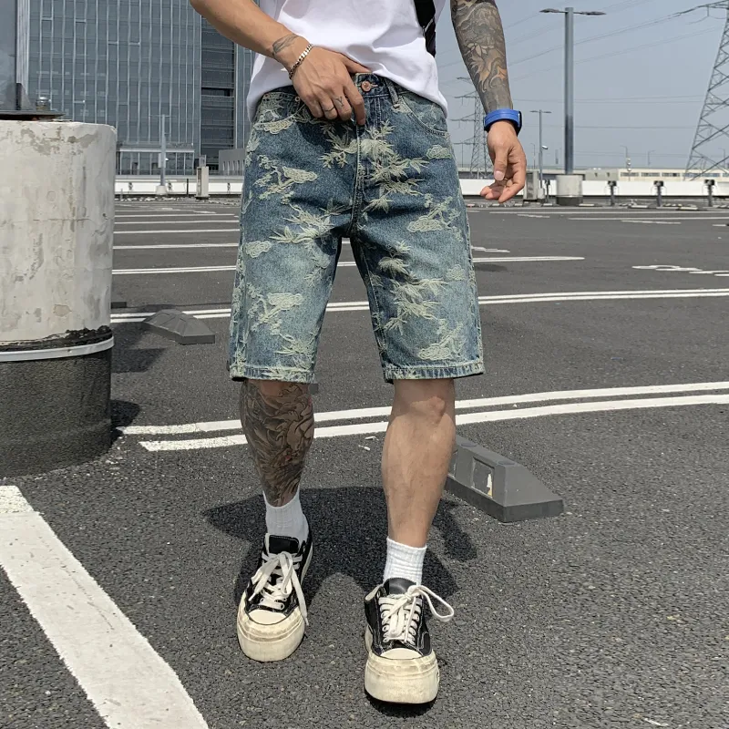 SANTASTIC Denim Shorts Men Blue-2