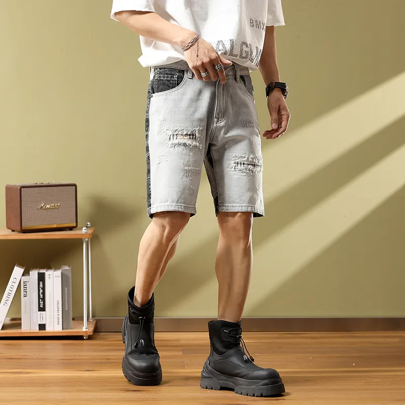 SANTASTIC Denim Shorts Men's Black Gray-6