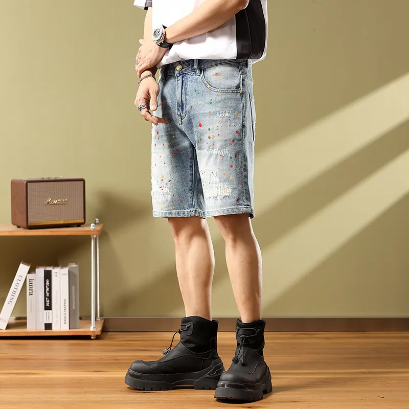 SANTASTIC Denim Shorts Men's Blue-5