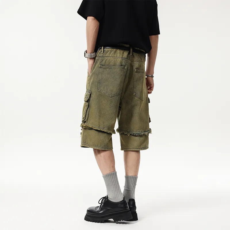 SANTASTIC Denim Shorts Unisex Yellow Mud-6