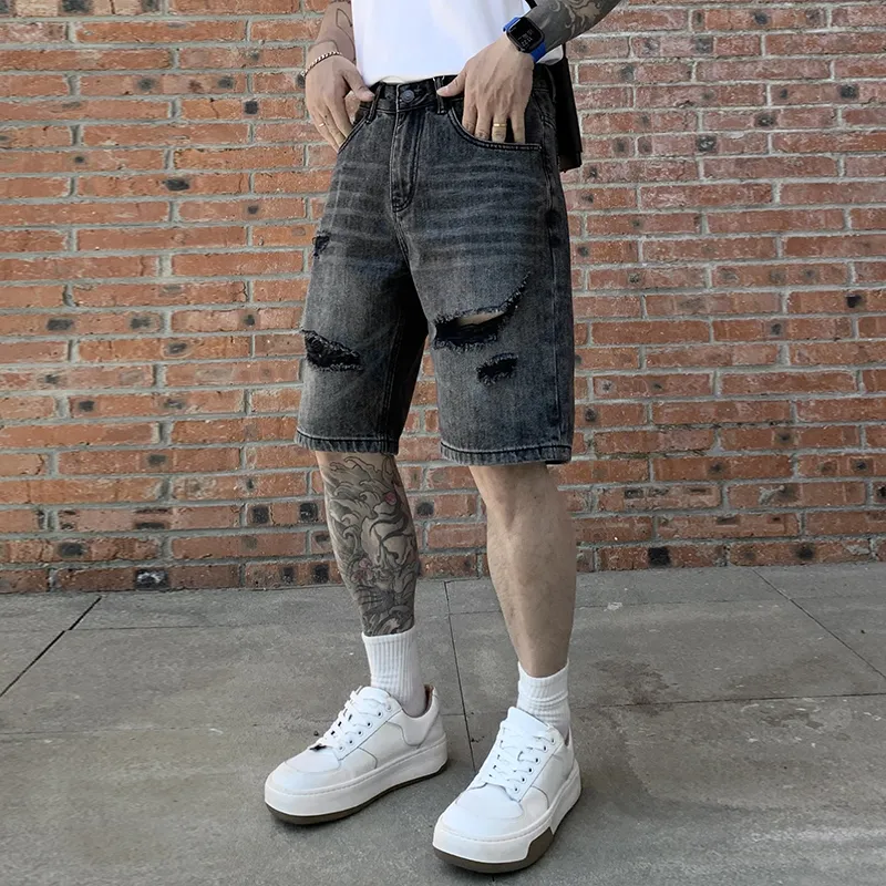 SANTASTIC Denim Shorts Men Black-5