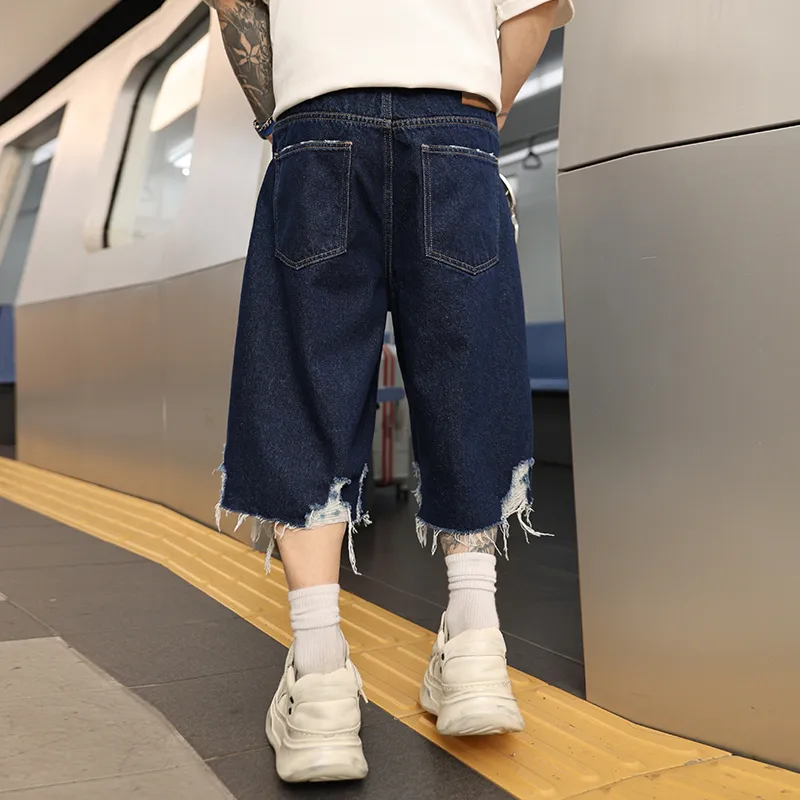 SANTASTIC Denim Shorts Men Dark Blue-5