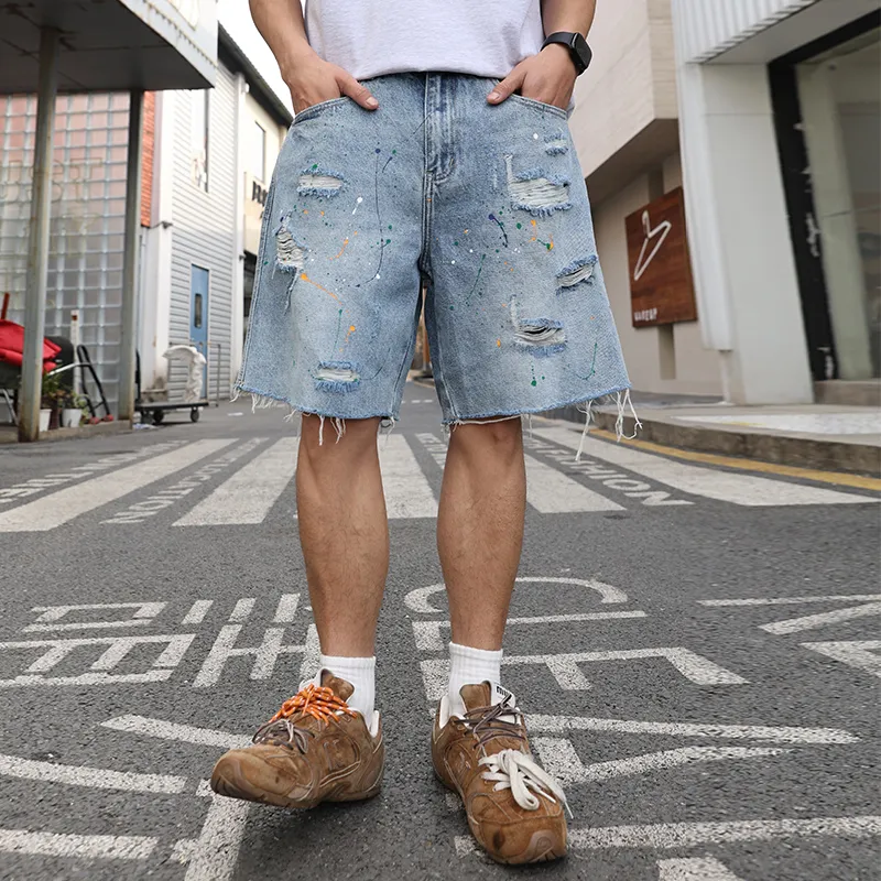 SANTASTIC Denim Shorts Men Blue-3