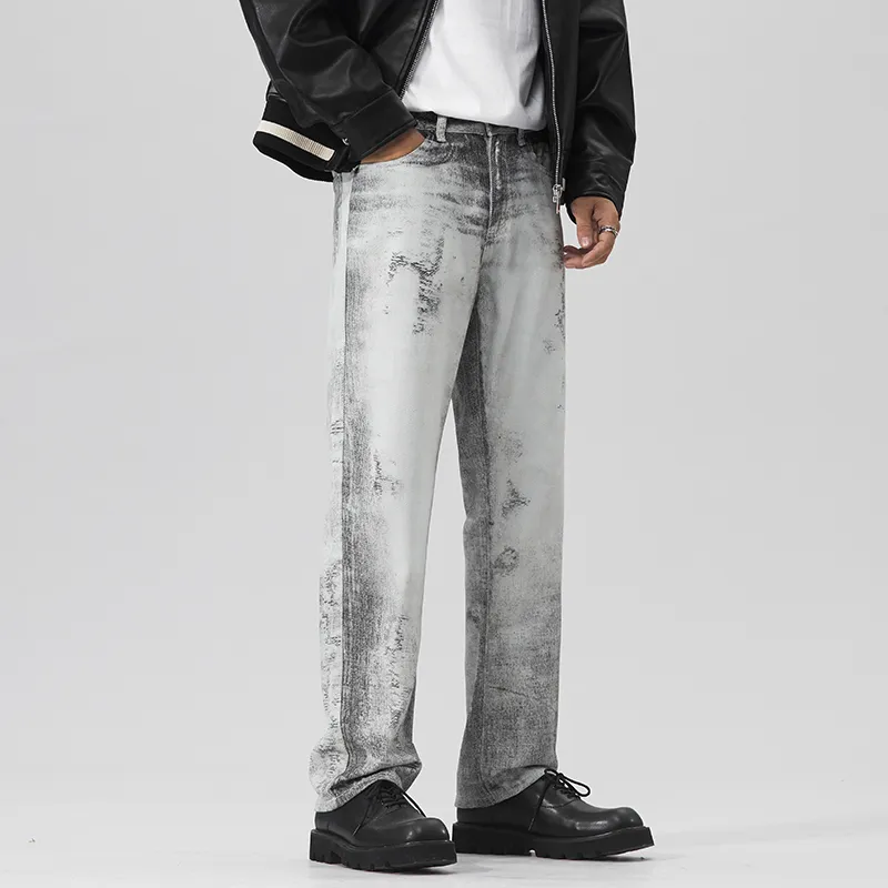 SANTASTIC Jeans Men's Gray White-2