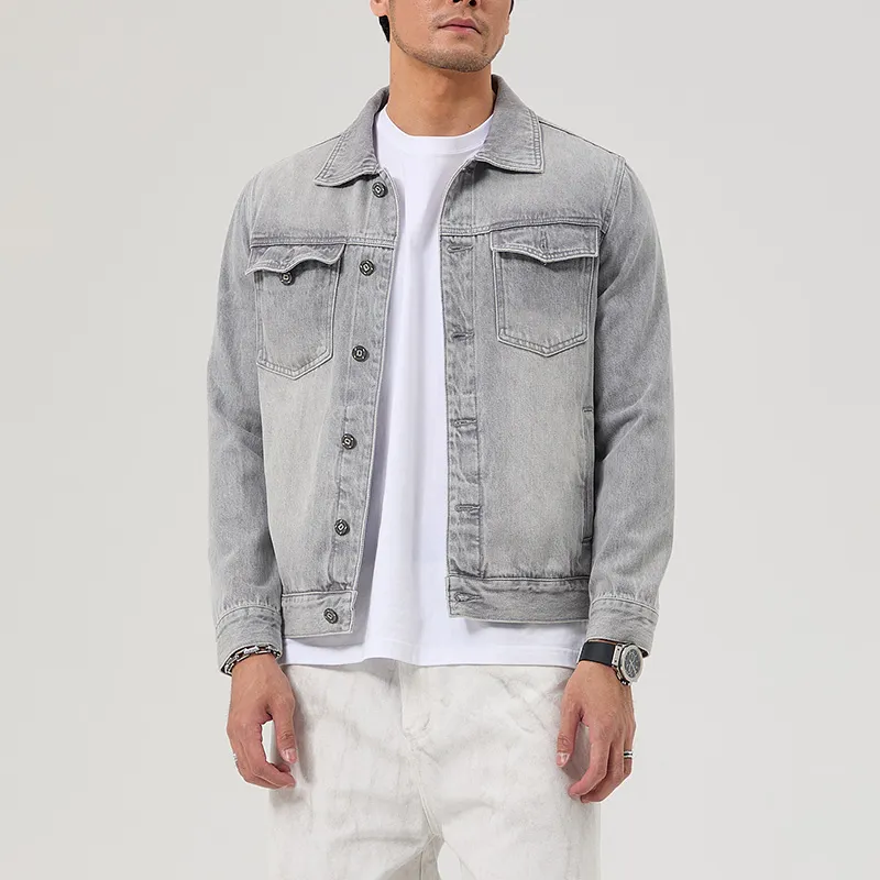 SANTASTIC Denim Jacket Men's Light Gray-3