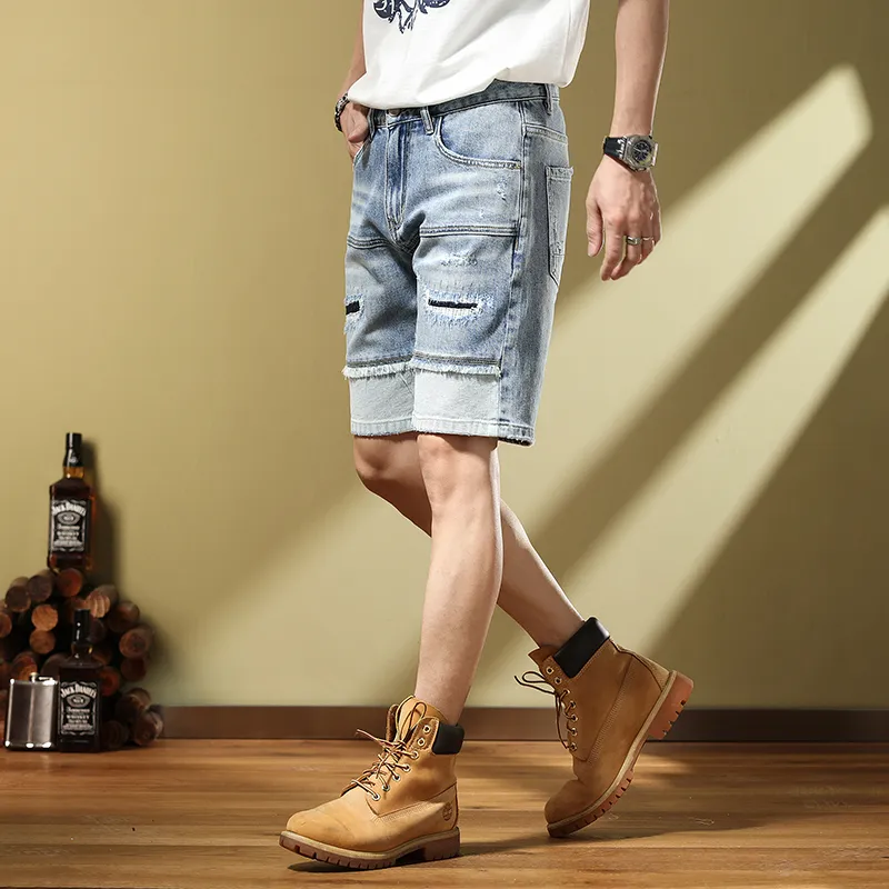SANTASTIC Denim Shorts Men's Blue-5