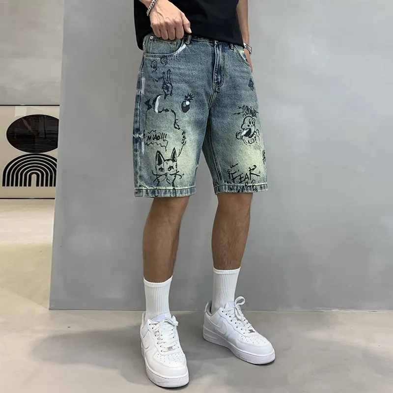 SANTASTIC Denim Shorts Men's Blue-4