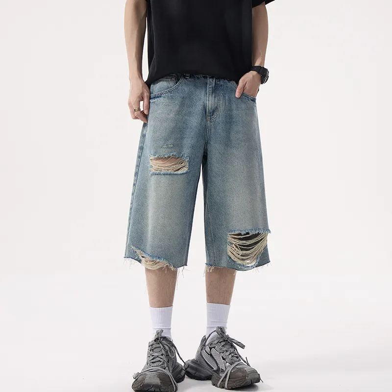 SANTASTIC Denim Shorts Men Blue-3