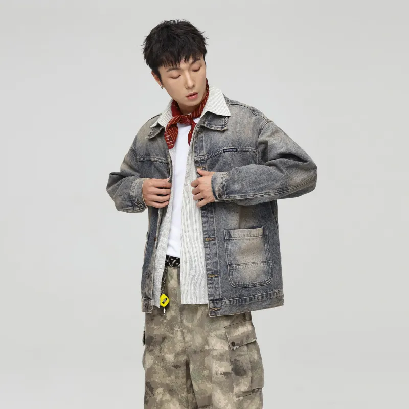 SANTASTIC Denim Jacket Men's Yellow Mud-5