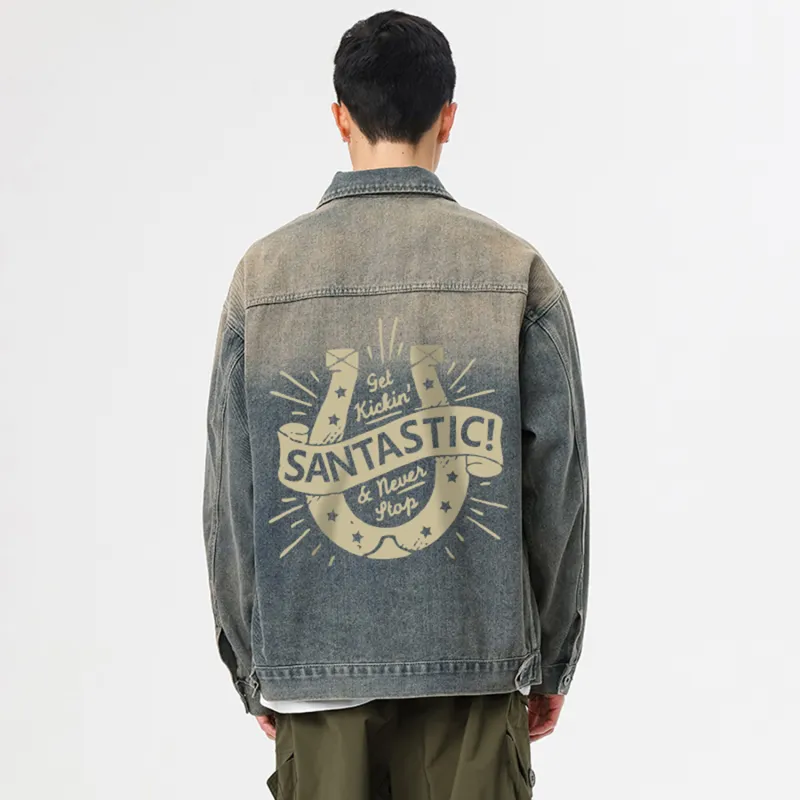 SANTASTIC Denim Jacket Men's Wheat Yellow-3