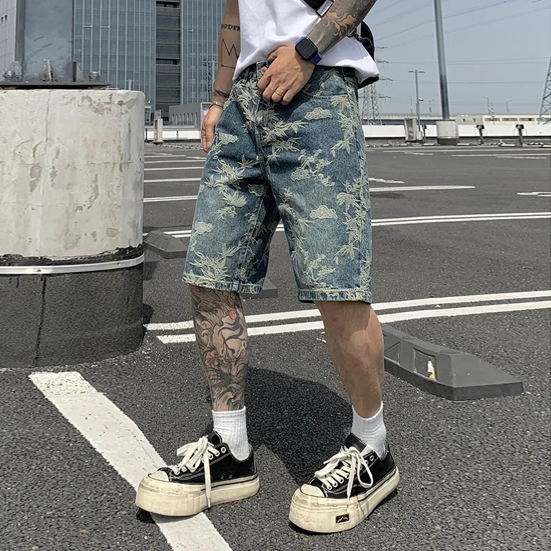 SANTASTIC Denim Shorts Men Blue-4