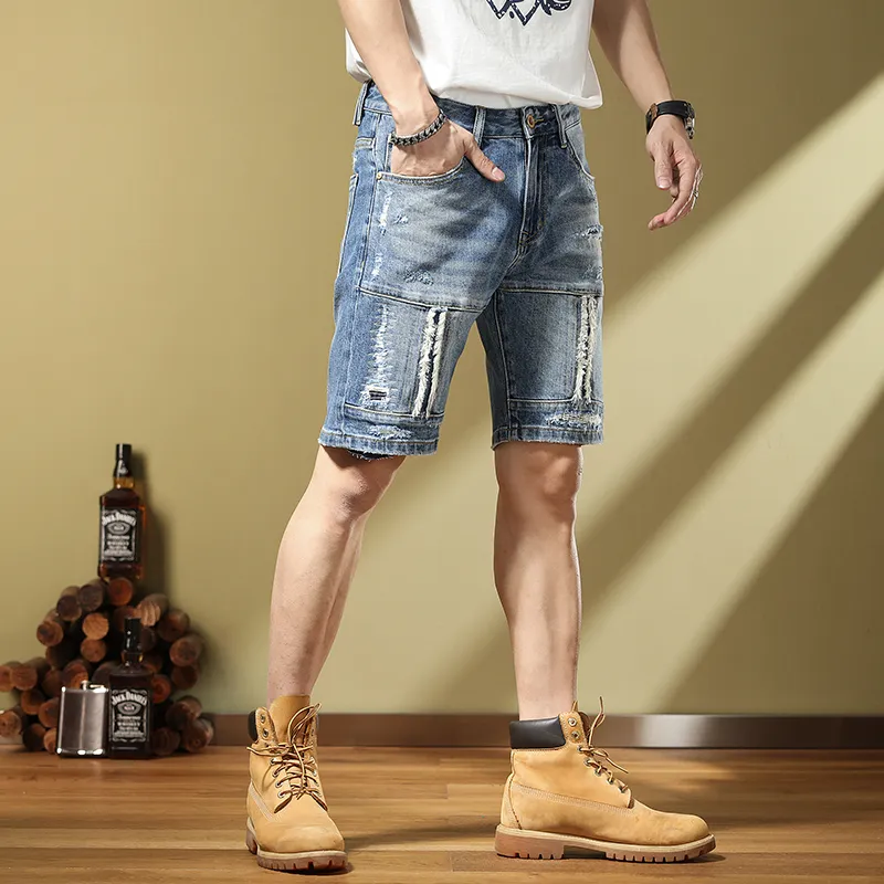 SANTASTIC Denim Shorts Men's Blue-5