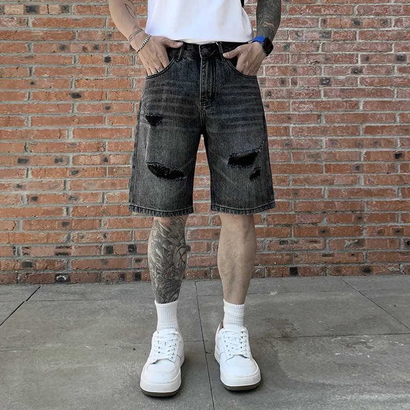 SANTASTIC Denim Shorts Men Black-2