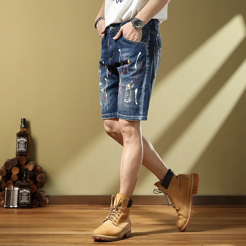 SANTASTIC Denim Shorts Men's Blue-4