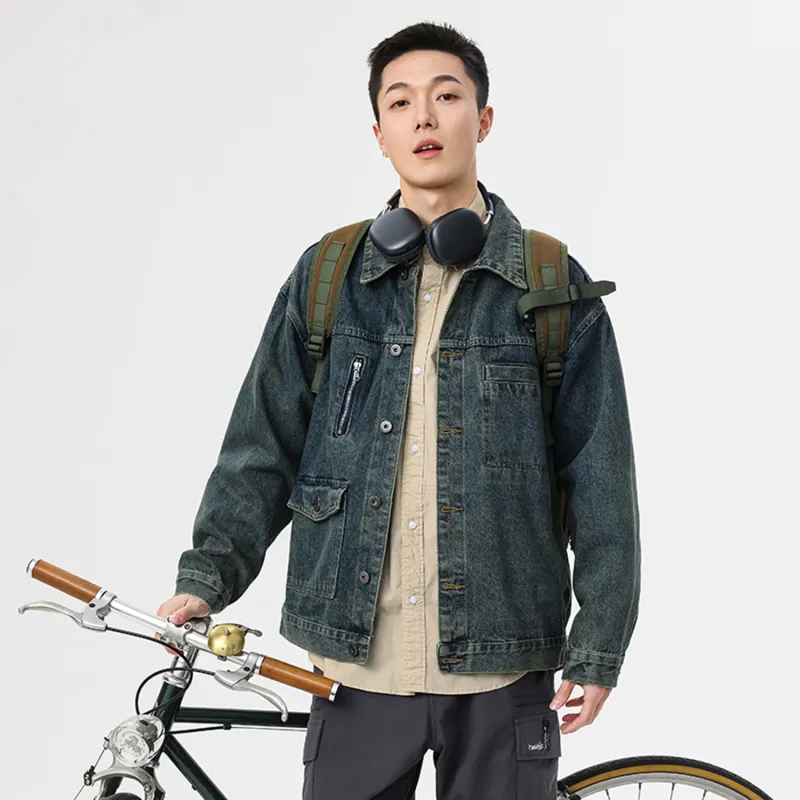 SANTASTIC Denim Jacket Men's Vintage Blue-4