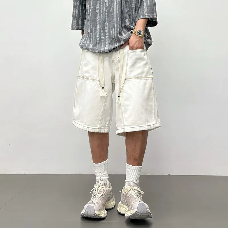 SANTASTIC Denim Shorts Unisex White-2